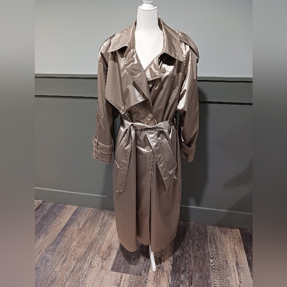 RZR Originals Vintage Shiny Champagne Ttench Coat - Picture 1 of 8